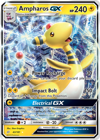 Ampharos GX (43/181) [Sun & Moon: Team Up] - Destination Retro