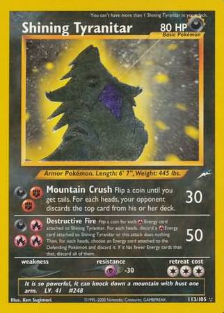 Shining Tyranitar (113/105) [Neo Destiny Unlimited] - Destination Retro