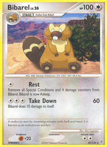 Bibarel (20/130) [Diamond & Pearl: Base Set] - Destination Retro