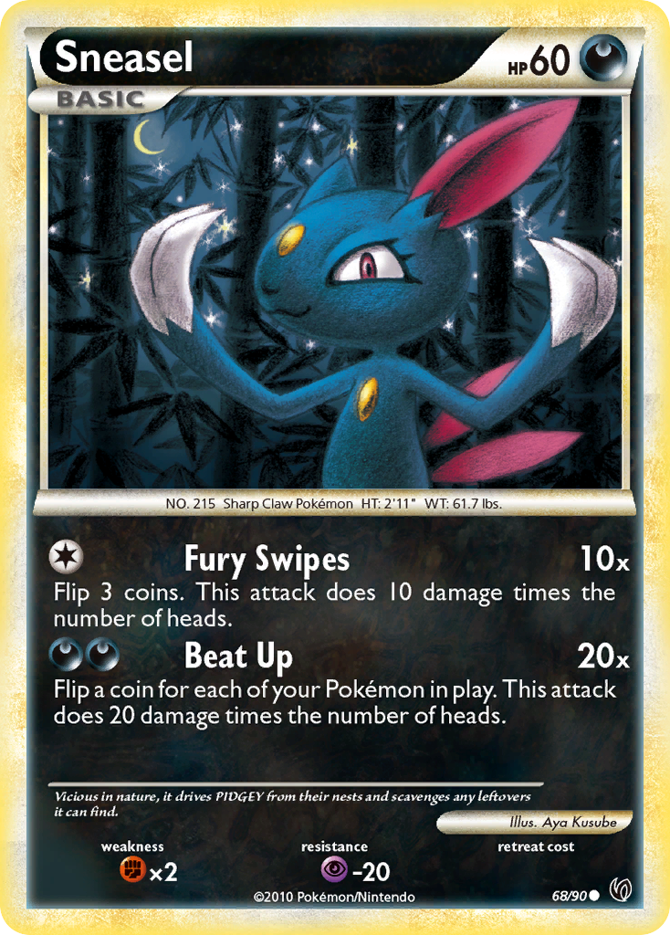 Sneasel (68/90) [HeartGold & SoulSilver: Undaunted] - Destination Retro
