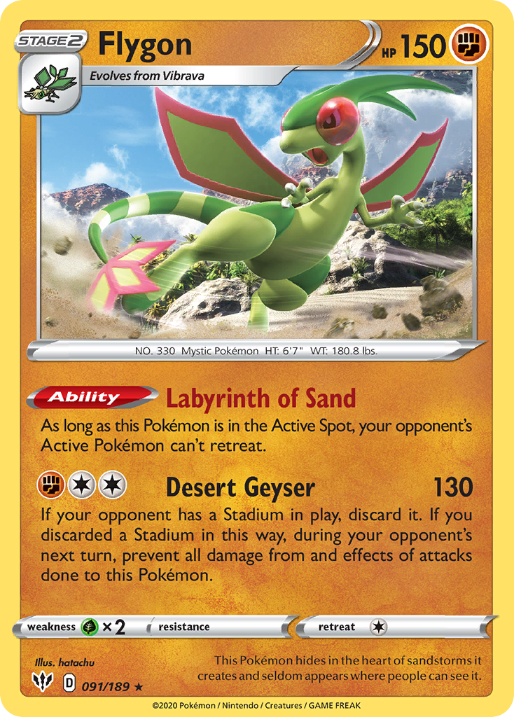 Flygon (91/189) [Sword & Shield: Darkness Ablaze] - Destination Retro
