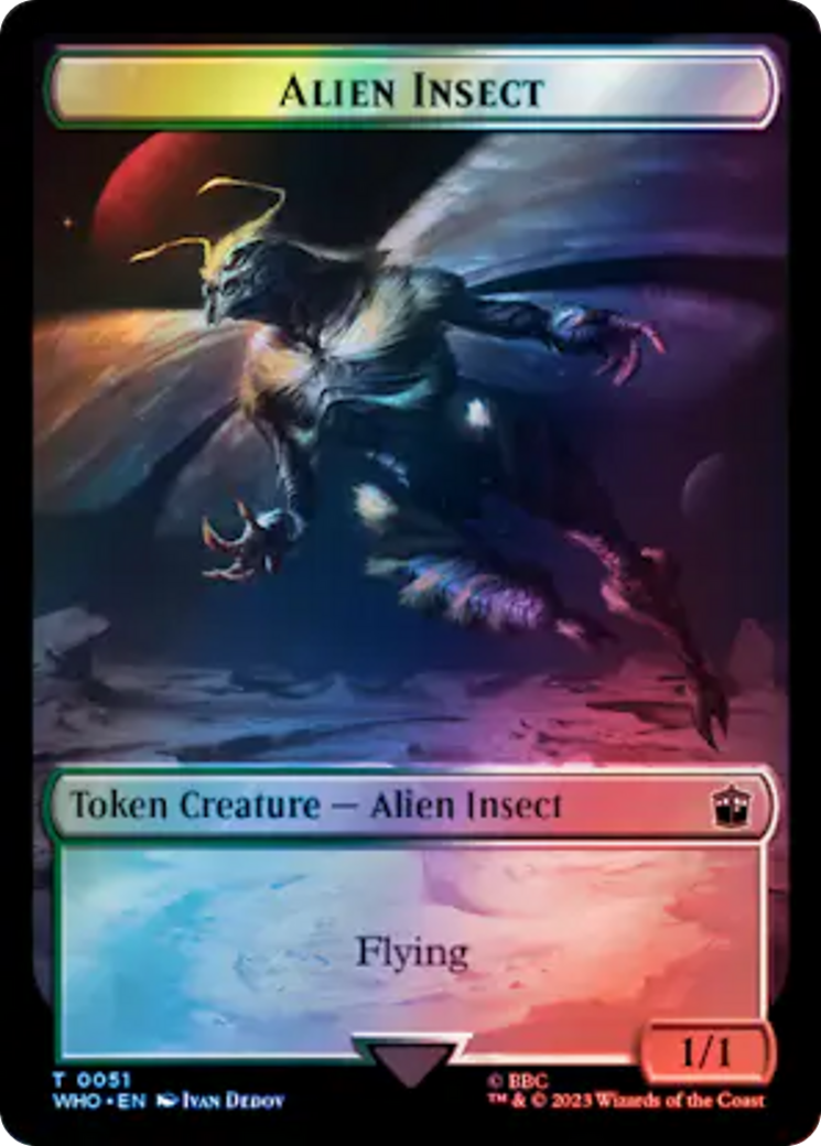 Alien Angel // Alien Insect Double-Sided Token (Surge Foil) [Doctor Who Tokens] - Destination Retro