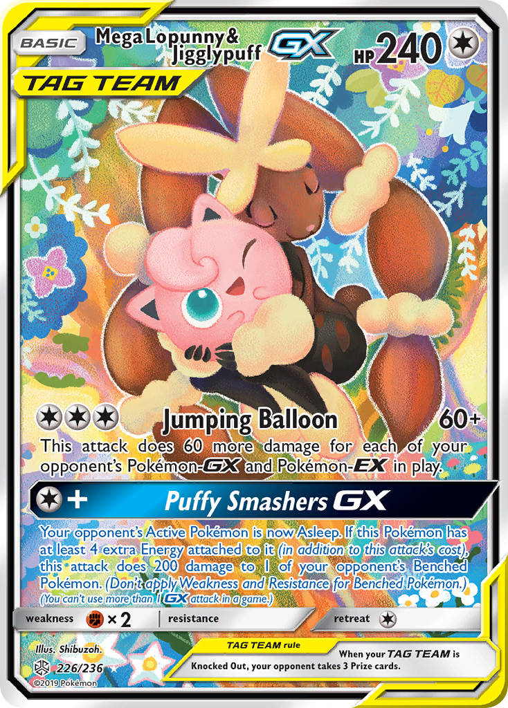 Mega Lopunny & Jigglypuff GX (226/236) [Sun & Moon: Cosmic Eclipse] - Destination Retro