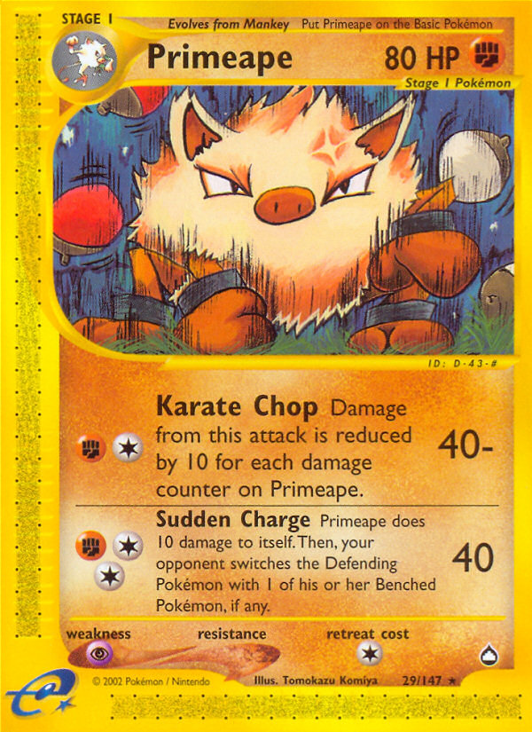 Primeape (29/147) [Aquapolis] - Destination Retro