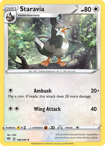 Staravia (146/189) [Sword & Shield: Darkness Ablaze] - Destination Retro