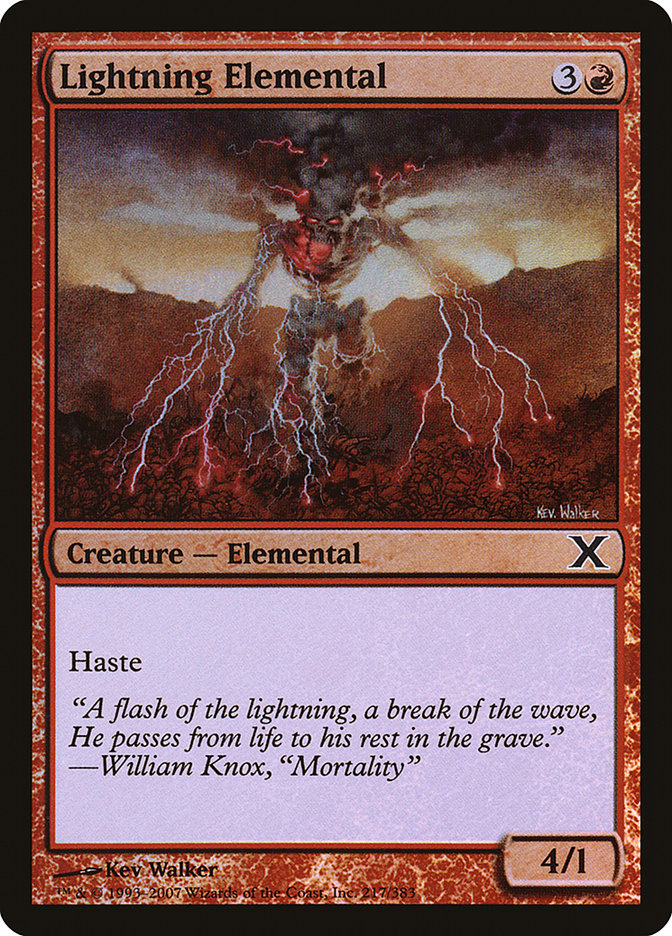 Lightning Elemental (Premium Foil) [Tenth Edition] - Destination Retro