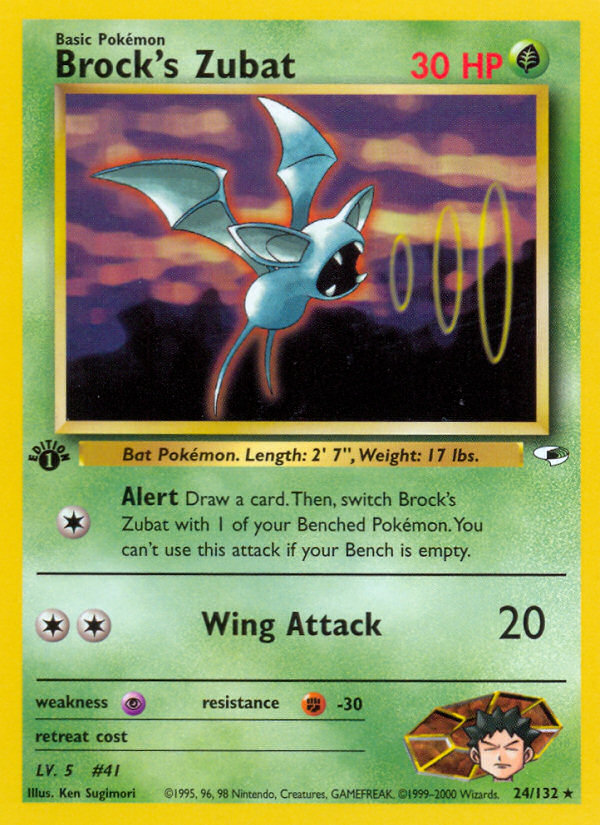 Brock's Zubat (24/132) [Gym Heroes 1st Edition] - Destination Retro