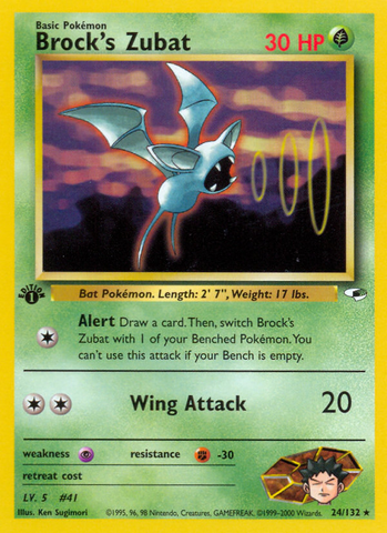 Brock's Zubat (24/132) [Gym Heroes 1st Edition] - Destination Retro