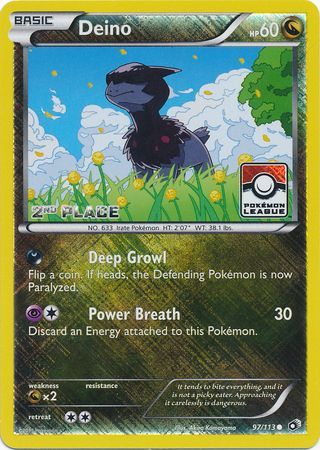 Deino (97/113) (League Promo 2nd Place) [Black & White: Legendary Treasures] - Destination Retro