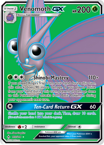 Venomoth GX (193/214) [Sun & Moon: Unbroken Bonds] - Destination Retro