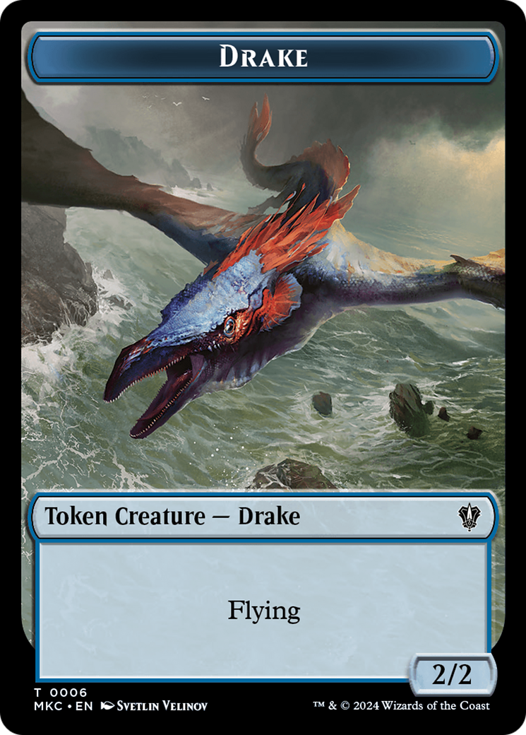 Drake // Cat Double-Sided Token [Murders at Karlov Manor Commander Tokens] - Destination Retro