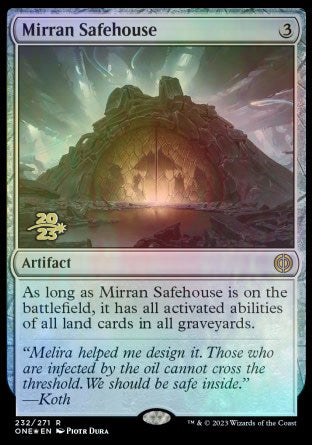 Mirran Safehouse [Phyrexia: All Will Be One Prerelease Promos] - Destination Retro