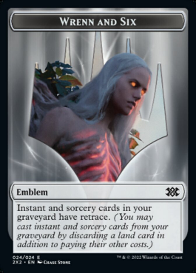 Wrenn and Six Emblem // Spirit Double-sided Token [Double Masters 2022 Tokens] - Destination Retro