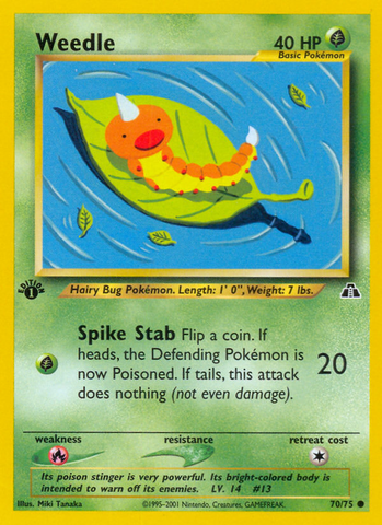 Weedle (70/75) [Neo Discovery 1st Edition] - Destination Retro