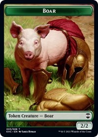 Boar // Spirit Double-sided Token [Kaldheim Commander Tokens] - Destination Retro