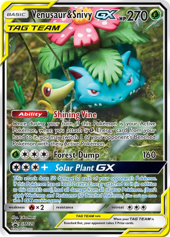 Venusaur & Snivy GX (SM229) [Sun & Moon: Black Star Promos] - Destination Retro