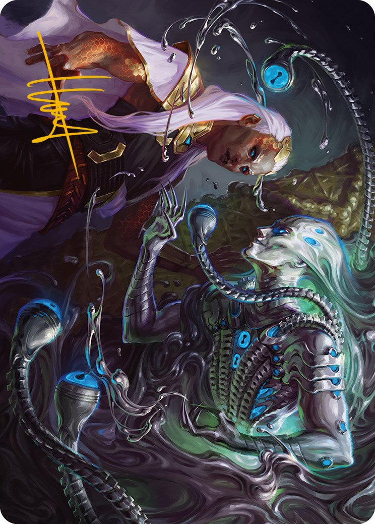 Mirage Mockery Art Card (Gold-Stamped Signature) [Phyrexia: All Will Be One Art Series] - Destination Retro