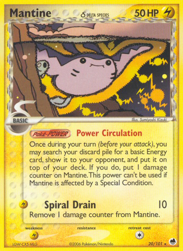 Mantine (20/101) (Delta Species) [EX: Dragon Frontiers] - Destination Retro