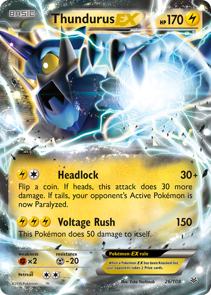Thundurus EX (26/108) [XY: Roaring Skies] - Destination Retro