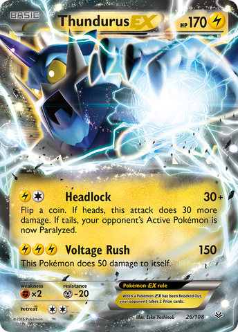 Thundurus EX (26/108) [XY: Roaring Skies] - Destination Retro