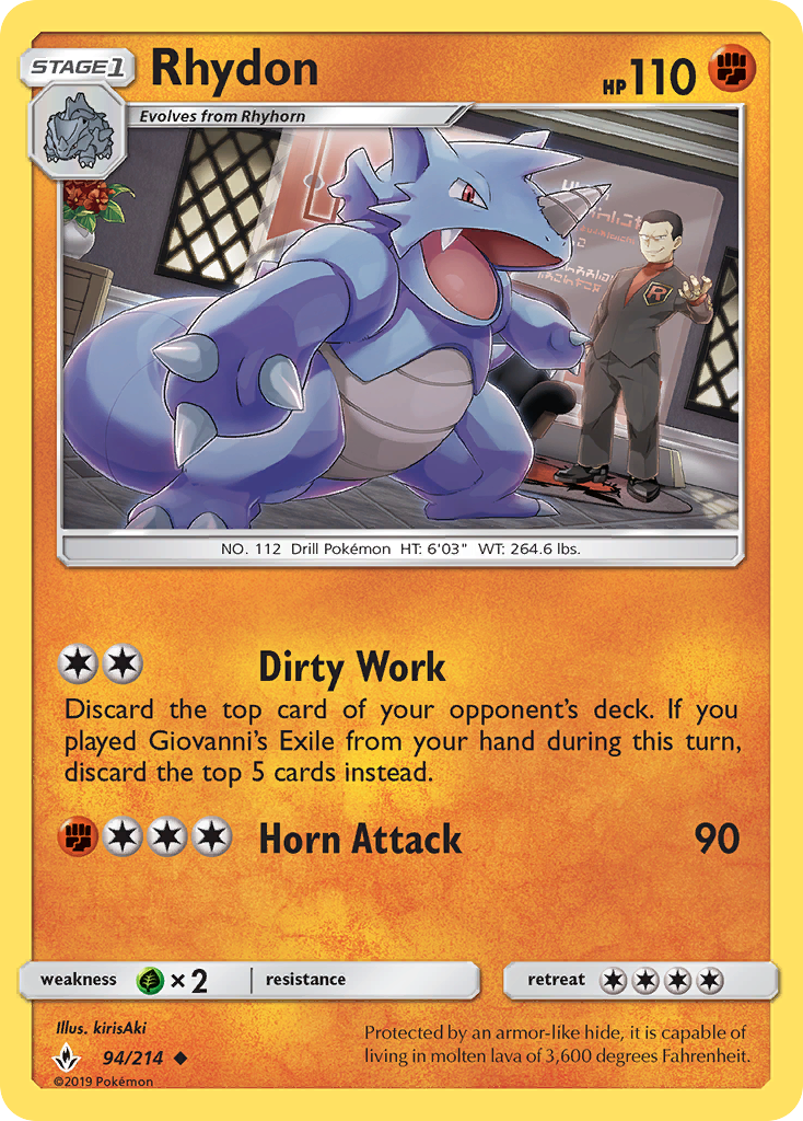 Rhydon (94/214) [Sun & Moon: Unbroken Bonds] - Destination Retro