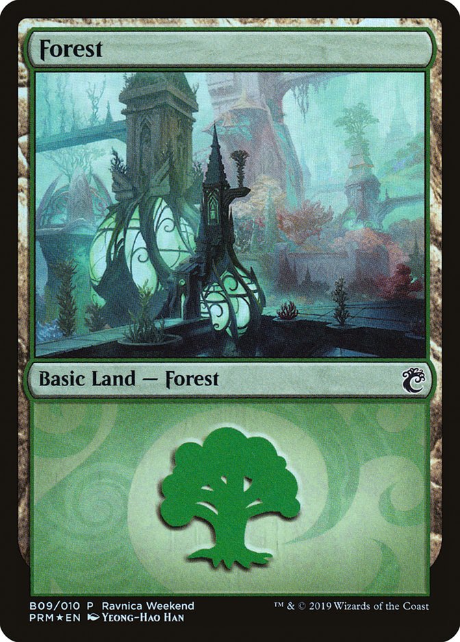 Forest (B09) [Ravnica Allegiance Guild Kit] - Destination Retro