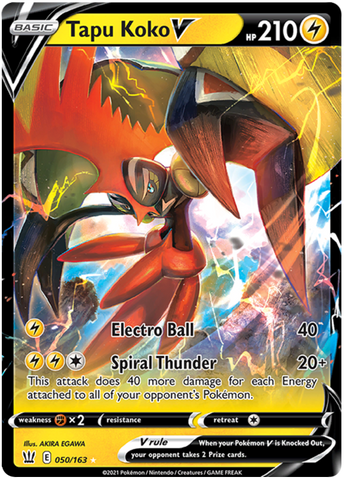 Tapu Koko V (050/163) [Sword & Shield: Battle Styles] - Destination Retro