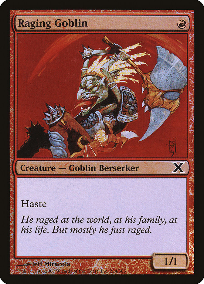 Raging Goblin (Premium Foil) [Tenth Edition] - Destination Retro
