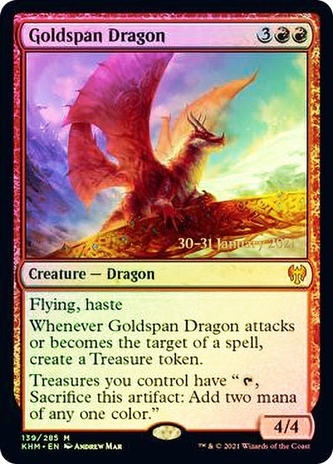 Goldspan Dragon  [Kaldheim Prerelease Promos] - Destination Retro