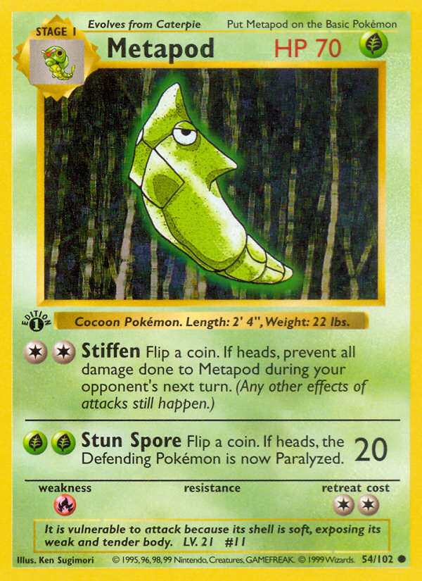 Metapod (54/102) [Base Set 1st Edition] - Destination Retro