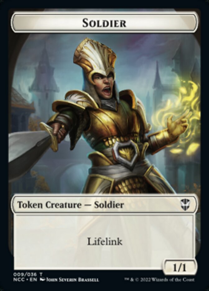 Soldier (09) // Cat Beast Double-sided Token [Streets of New Capenna Commander Tokens] - Destination Retro