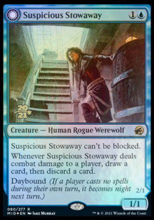 Suspicious Stowaway // Seafaring Werewolf [Innistrad: Midnight Hunt Prerelease Promos] - Destination Retro