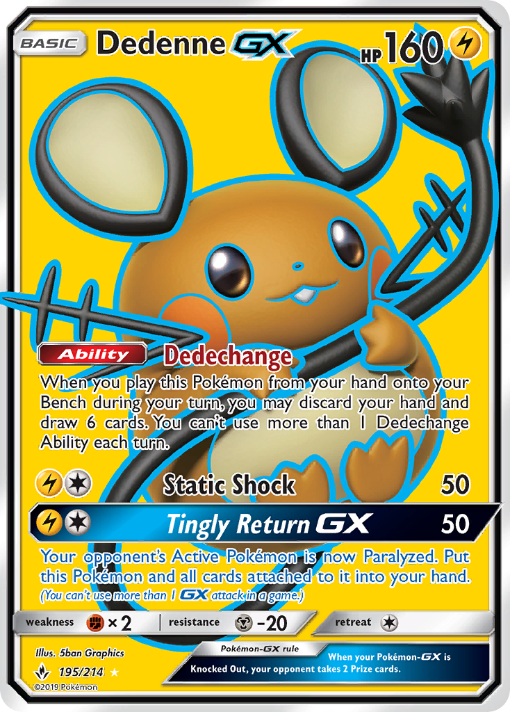 Dedenne GX (195/214) [Sun & Moon: Unbroken Bonds] - Destination Retro
