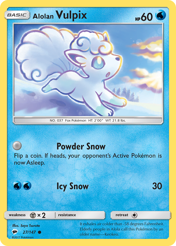 Alolan Vulpix (27/147) [Sun & Moon: Burning Shadows] - Destination Retro