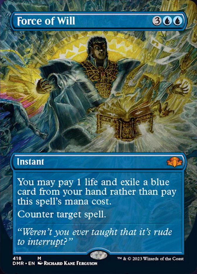 Force of Will (Borderless Alternate Art) [Dominaria Remastered] - Destination Retro