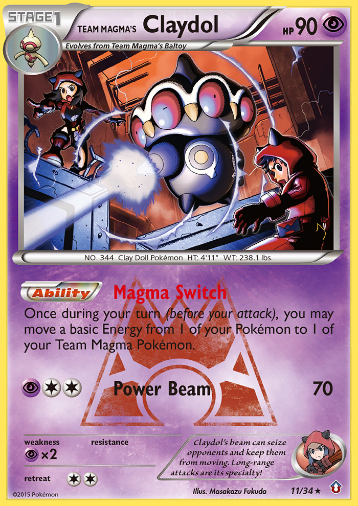 Team Magma's Claydol (11/34) [XY: Double Crisis] - Destination Retro