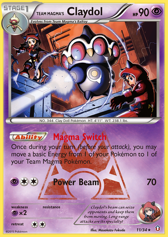 Team Magma's Claydol (11/34) [XY: Double Crisis] - Destination Retro