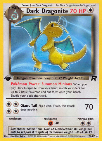 Dark Dragonite (22/82) [Team Rocket 1st Edition] - Destination Retro