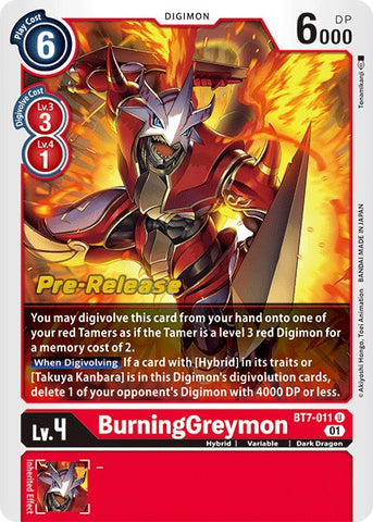 BurningGreymon [BT7-011] [Next Adventure Pre-Release Cards] - Destination Retro
