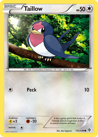 Taillow (112/149) [Black & White: Boundaries Crossed] - Destination Retro