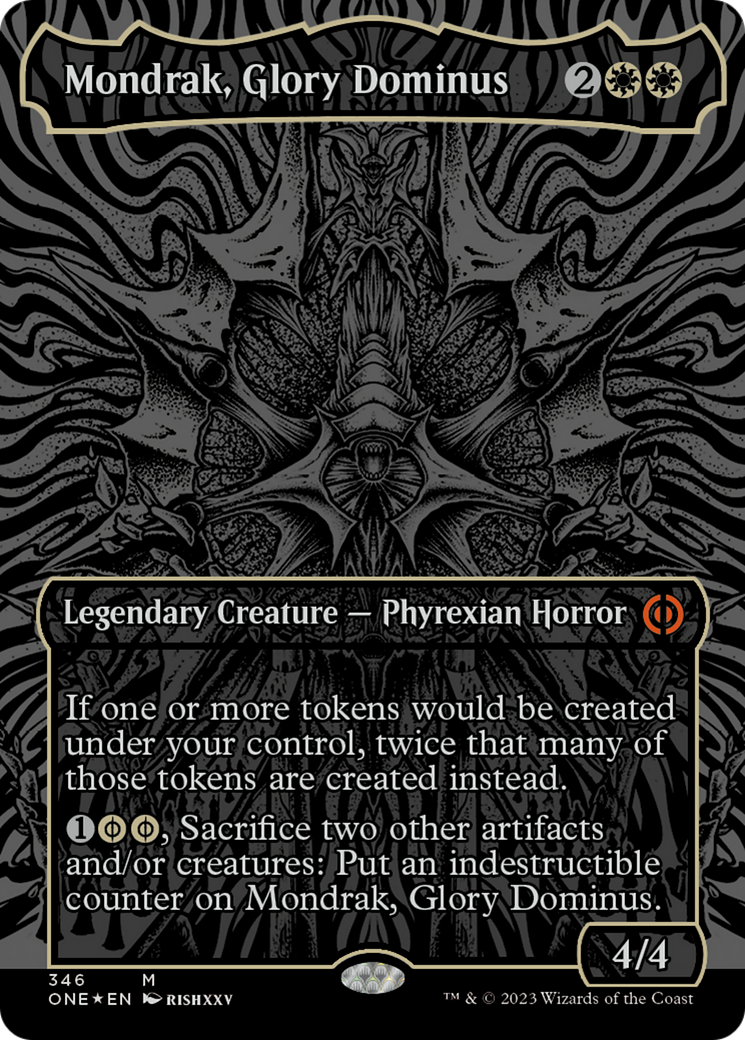 Mondrak, Glory Dominus (Oil Slick Raised Foil) [Phyrexia: All Will Be One] - Destination Retro