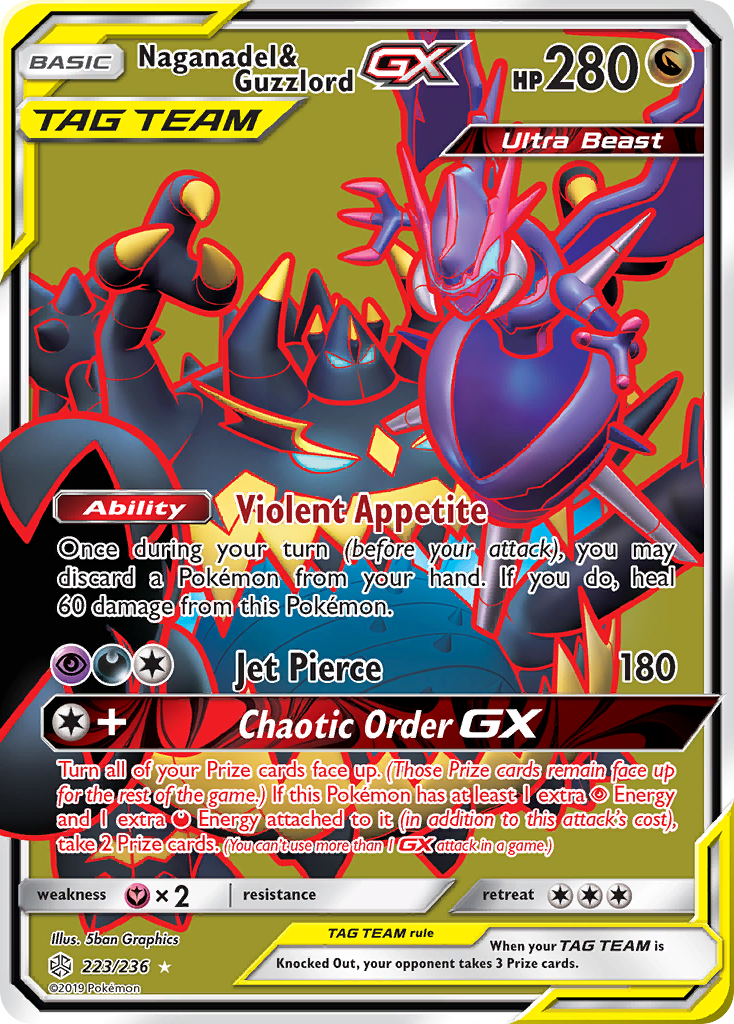 Naganadel & Guzzlord GX (223/236) [Sun & Moon: Cosmic Eclipse] - Destination Retro