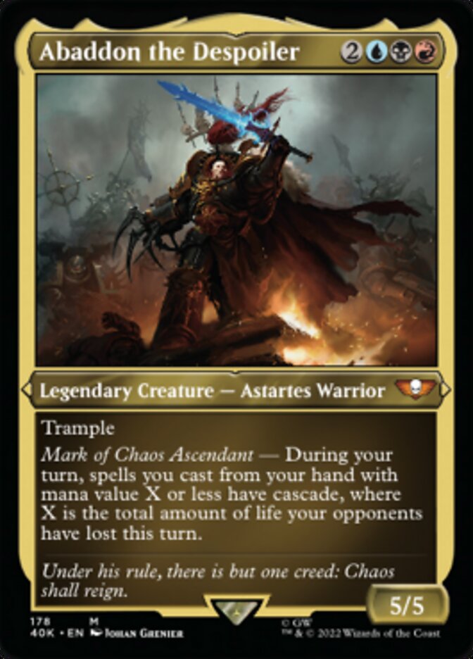 Abaddon the Despoiler (Display Commander) (Surge Foil) [Universes Beyond: Warhammer 40,000] - Destination Retro