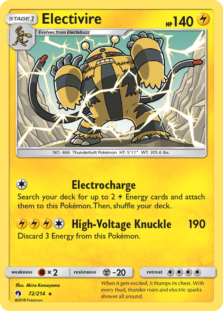 Electivire (72/214) [Sun & Moon: Lost Thunder] - Destination Retro