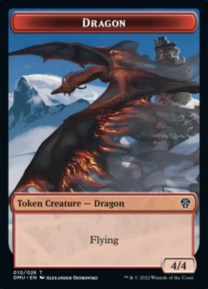 Saproling // Dragon Double-sided Token [Dominaria United Tokens] - Destination Retro