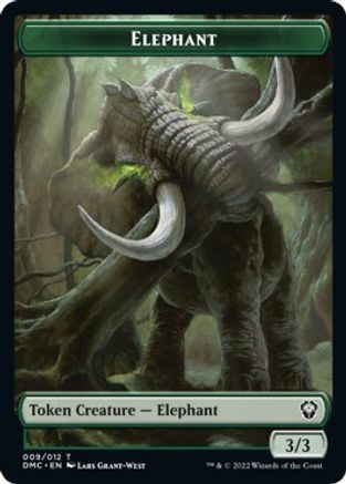 Elephant // Treasure Double-sided Token [Dominaria United Commander Tokens] - Destination Retro