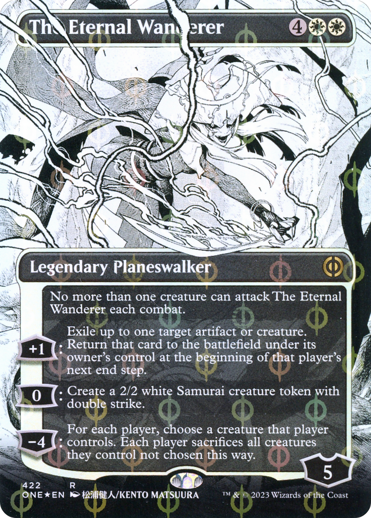 The Eternal Wanderer (Borderless Manga Step-and-Compleat Foil) [Phyrexia: All Will Be One] - Destination Retro