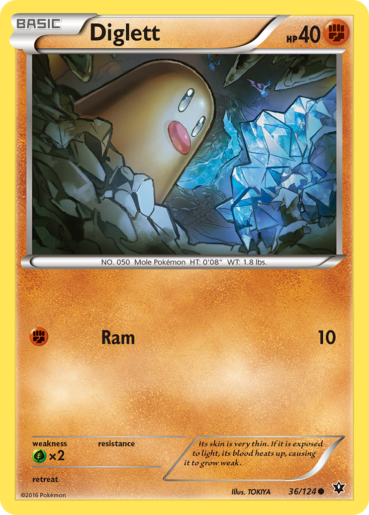 Diglett (36/124) [XY: Fates Collide] - Destination Retro