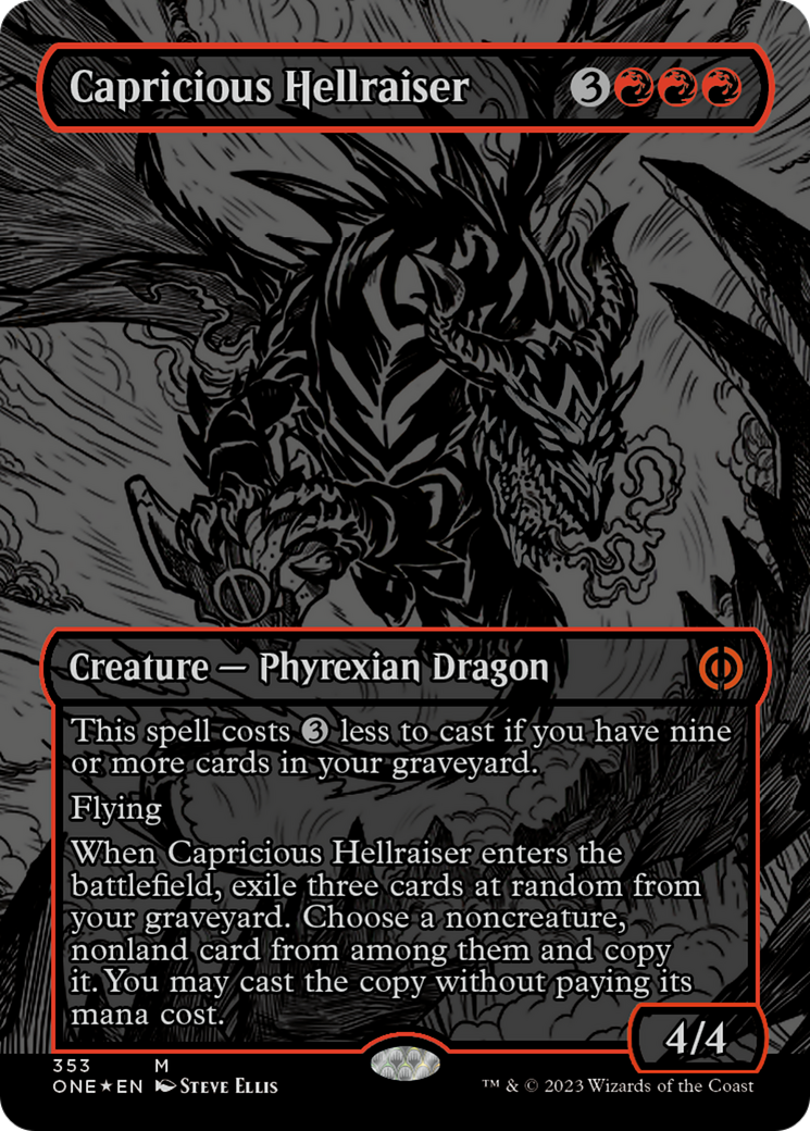 Capricious Hellraiser (Oil Slick Raised Foil) [Phyrexia: All Will Be One] - Destination Retro