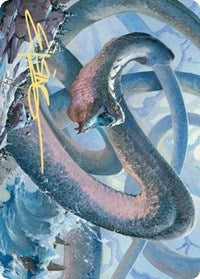 Koma, Cosmos Serpent 1 Art Card (Gold-Stamped Signature) [Kaldheim: Art Series] - Destination Retro